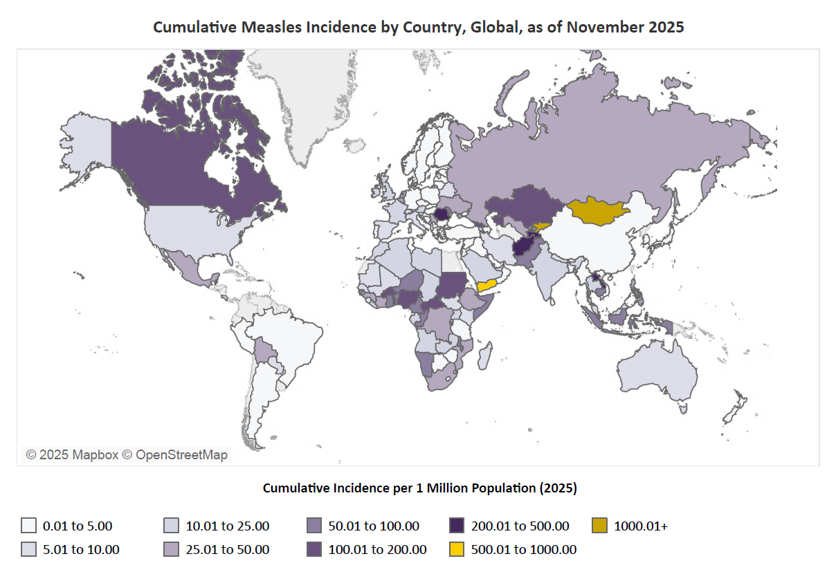 A map of New York state with data points indicating flu cases.